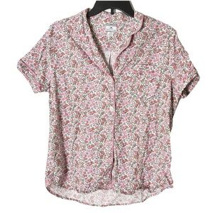 Nwot Petite Plume Pajama Top L Cotton Floral Cottagecore Loungewear Comfort Boho